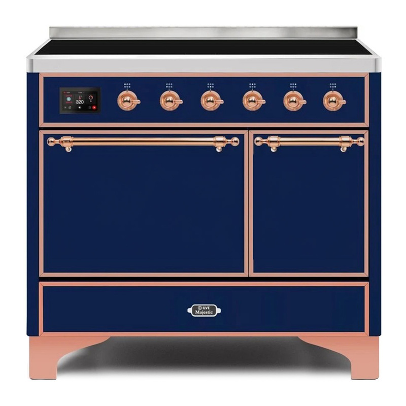 ILVE UMDI10QNS3MBP Majestic II 40" Induction Range (Solid Door, Midnight Blue, Copper)