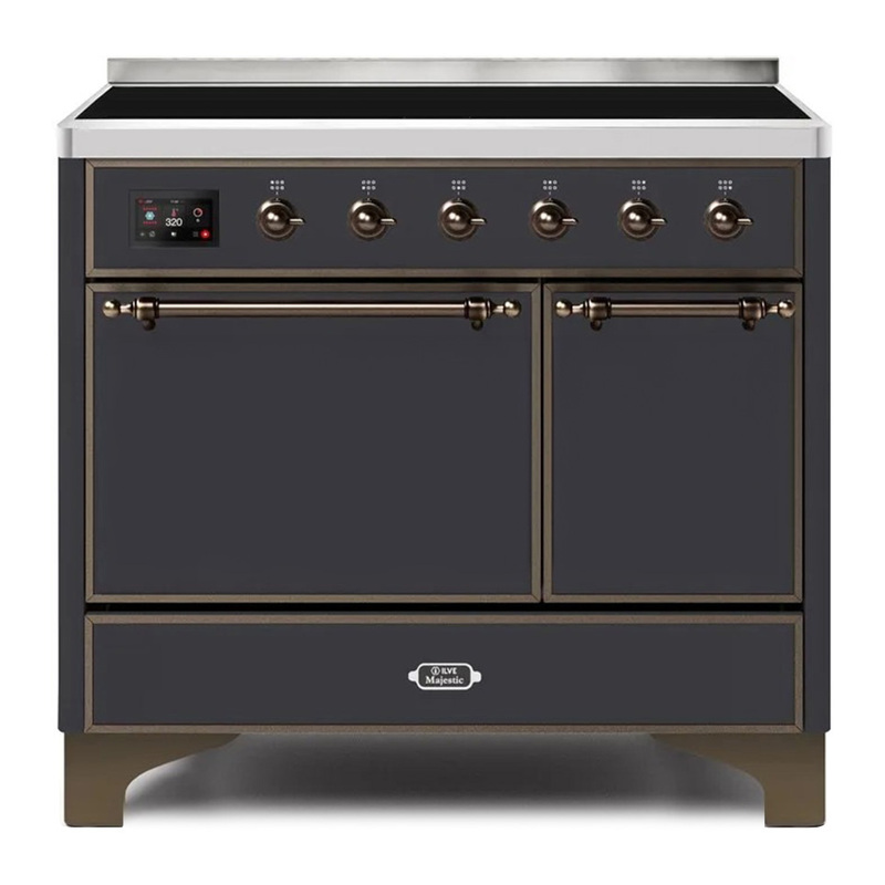 ILVE UMDI10QNS3MGB Majestic II 40" Induction Range (Solid Door, Graphite Matte, Bronze)