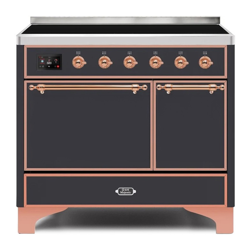 ILVE UMDI10QNS3MGP Majestic II 40" Induction Range (Solid Door, Graphite Matte, Copper)