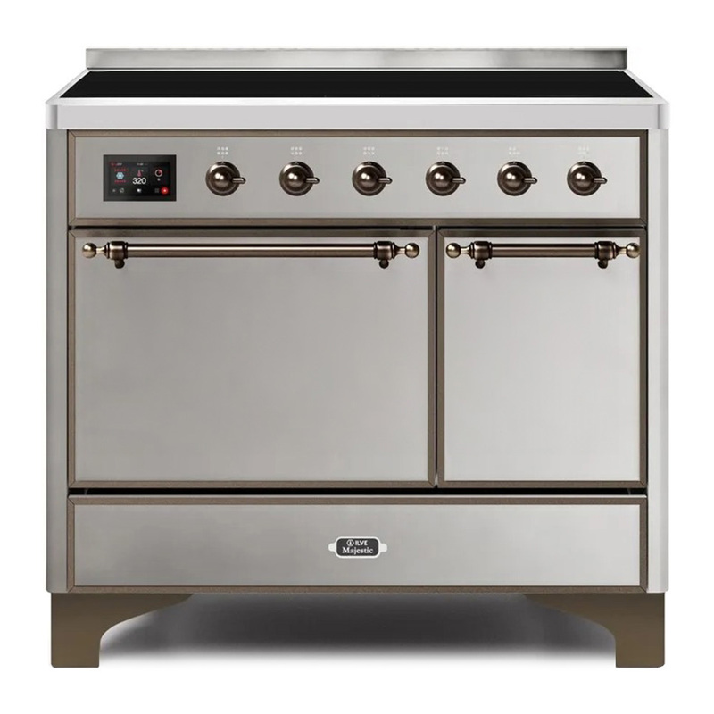 ILVE UMDI10QNS3SSB Majestic II 40" Induction Range (Solid Door, Stainless Steel, Bronze)