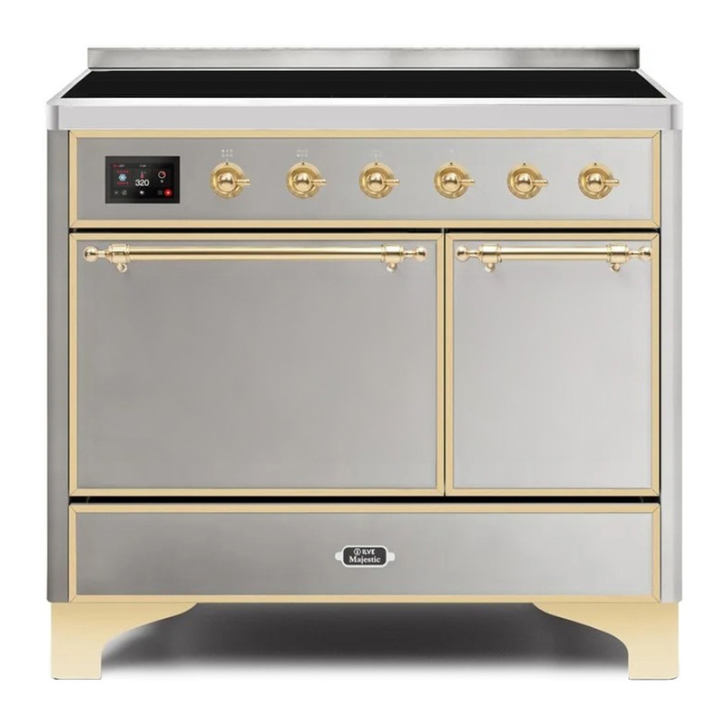 ILVE UMDI10QNS3SSG Majestic II 40" Induction Range (Solid Door, Stainless Steel, Brass)