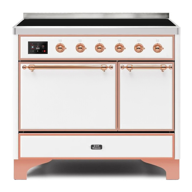 ILVE UMDI10QNS3WHP Majestic II 40" Induction Range (Solid Door, White, Copper)