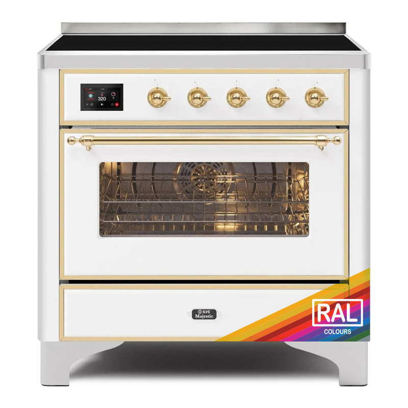 ILVE UMI09NS3RAG Majestic II 36" Induction Range (Triple Glass Door, RAL, Brass)