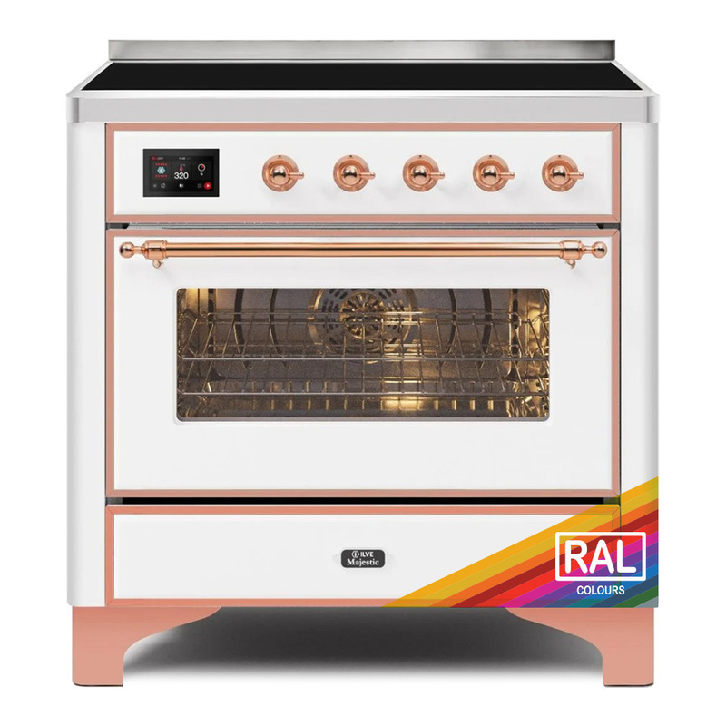 ILVE UMI09NS3RAP Majestic II 36" Induction Range (Triple Glass Door, RAL, Copper)