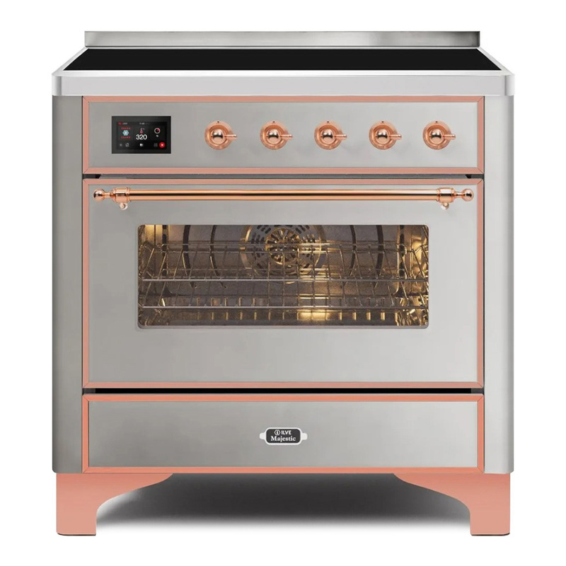 ILVE UMI09NS3SSP Majestic II 36" Induction Range (Triple Glass Door, Stainless Steel, Copper)