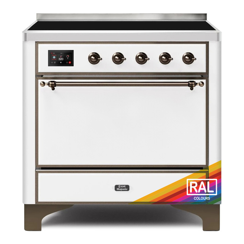 ILVE UMI09QNS3RAB Majestic II 36" Induction Range (Solid Door, RAL, Bronze)