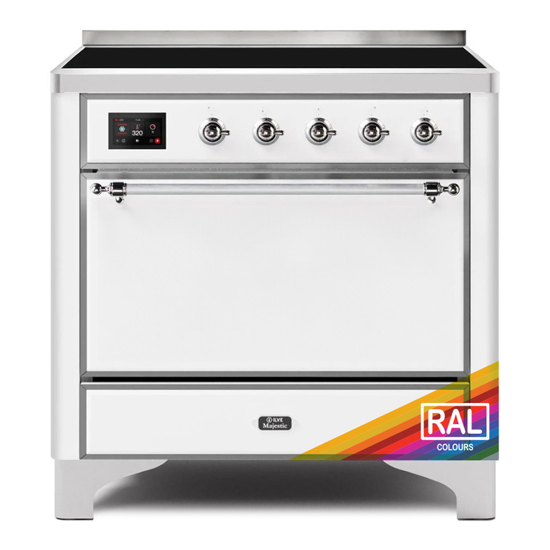 ILVE UMI09QNS3RAC Majestic II 36" Induction Range (Solid Door, RAL, Chrome)