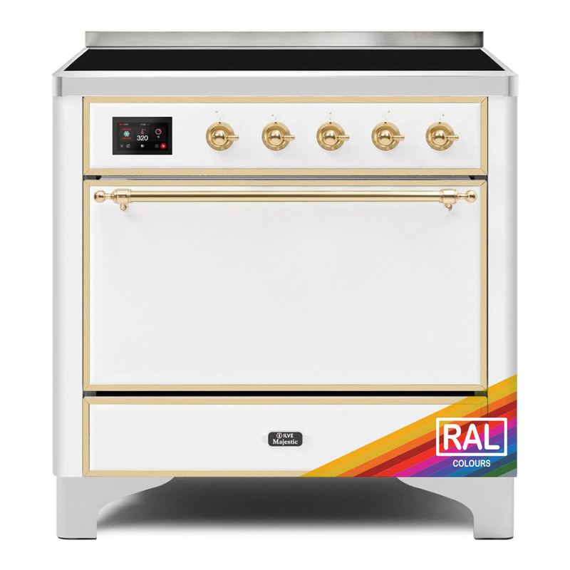 ILVE UMI09QNS3RAG Majestic II 36" Induction Range (Solid Door, RAL, Brass)