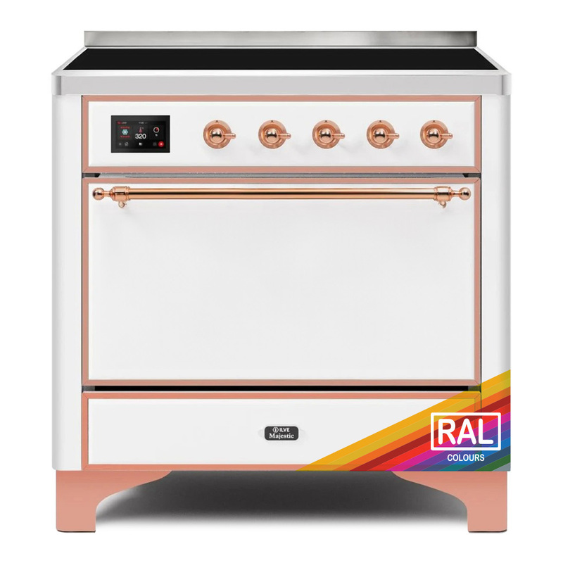 ILVE UMI09QNS3RAP Majestic II 36" Induction Range (Solid Door, RAL, Copper)