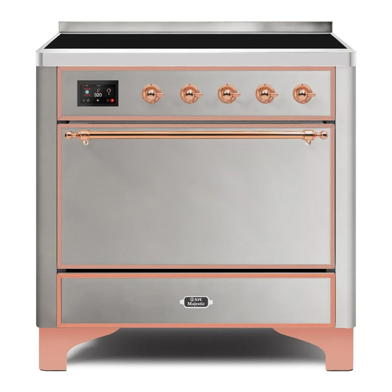 ILVE UMI09QNS3SSP Majestic II 36" Induction Range (Solid Door, Stainless Steel, Copper)