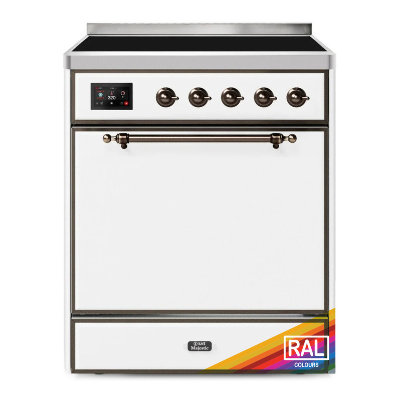 ILVE UMI30QNE3RAB Majestic II 30" Induction Range (Solid Door, RAL, Burnished)