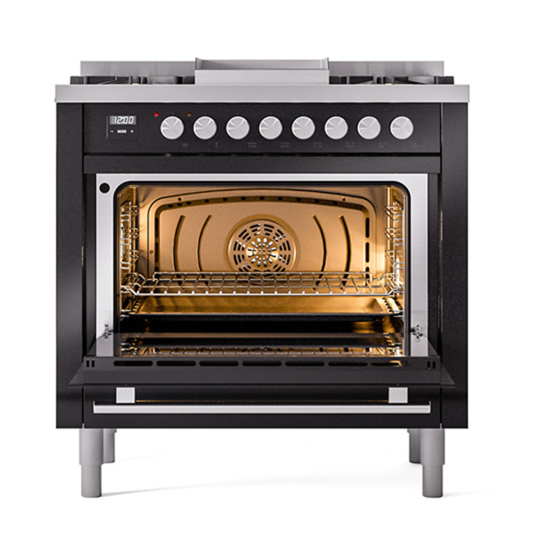 ILVE_UP36FQMPBK_Professional_Plus_II_oven_door_opened