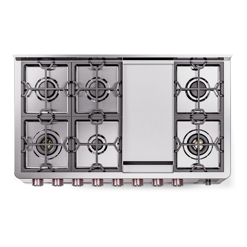 ILVE UPM12FDS3SSLP Panoramagic 48" Dual Fuel Range, top view