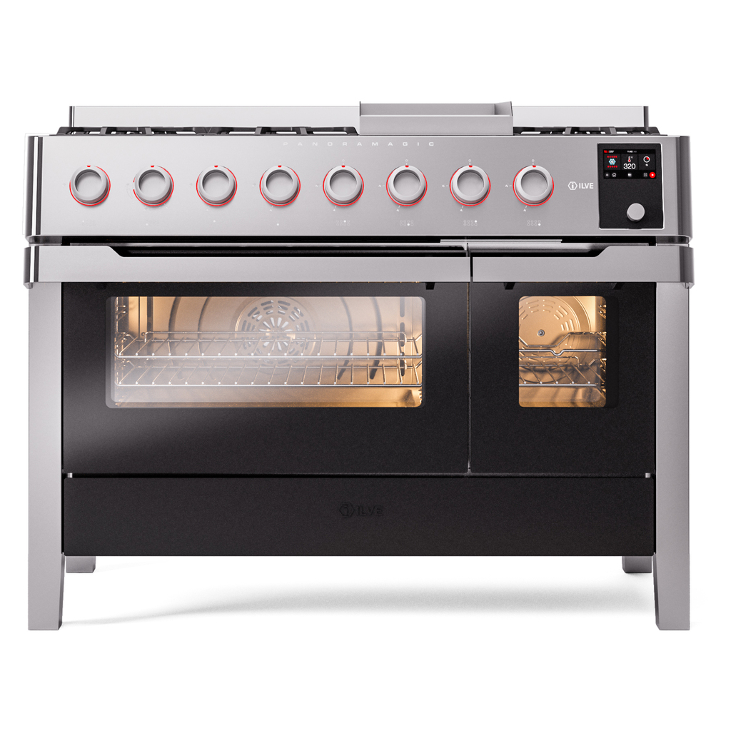 ILVE UPM12FDS3SS Panoramagic 48" Dual Fuel Range, front view