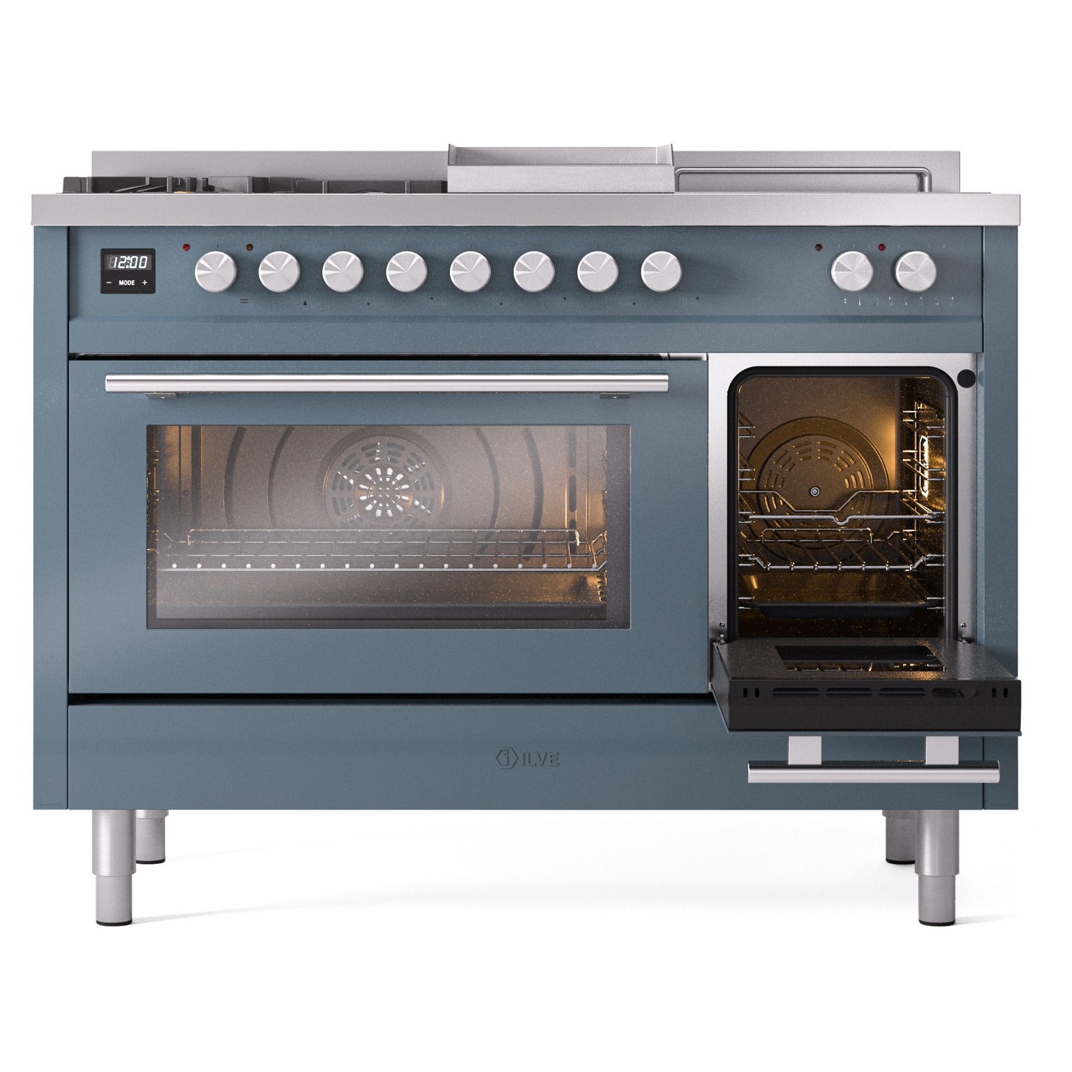 ILVE_UP48FSWMPBGLP_Professional_Plus_II_side_oven_door_opened