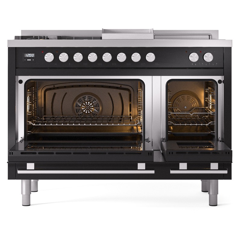 ILVE_UP48FSWMPBKLP_Professional_Plus_II_oven_door_opened