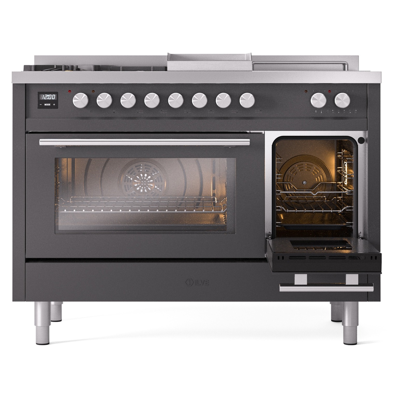 ILVE_UP48FSWMPMG_Professional_Plus_II_side_oven_door_opened