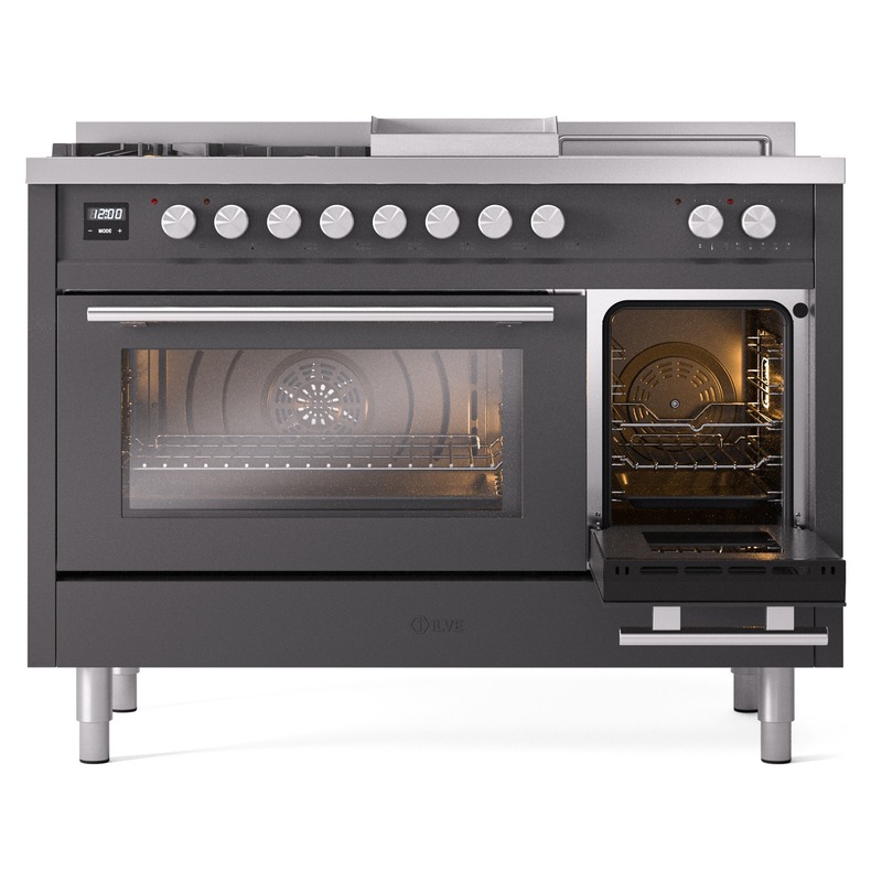 ILVE_UP48FSWMPMG_Professional_Plus_II_side_oven_door_opened
