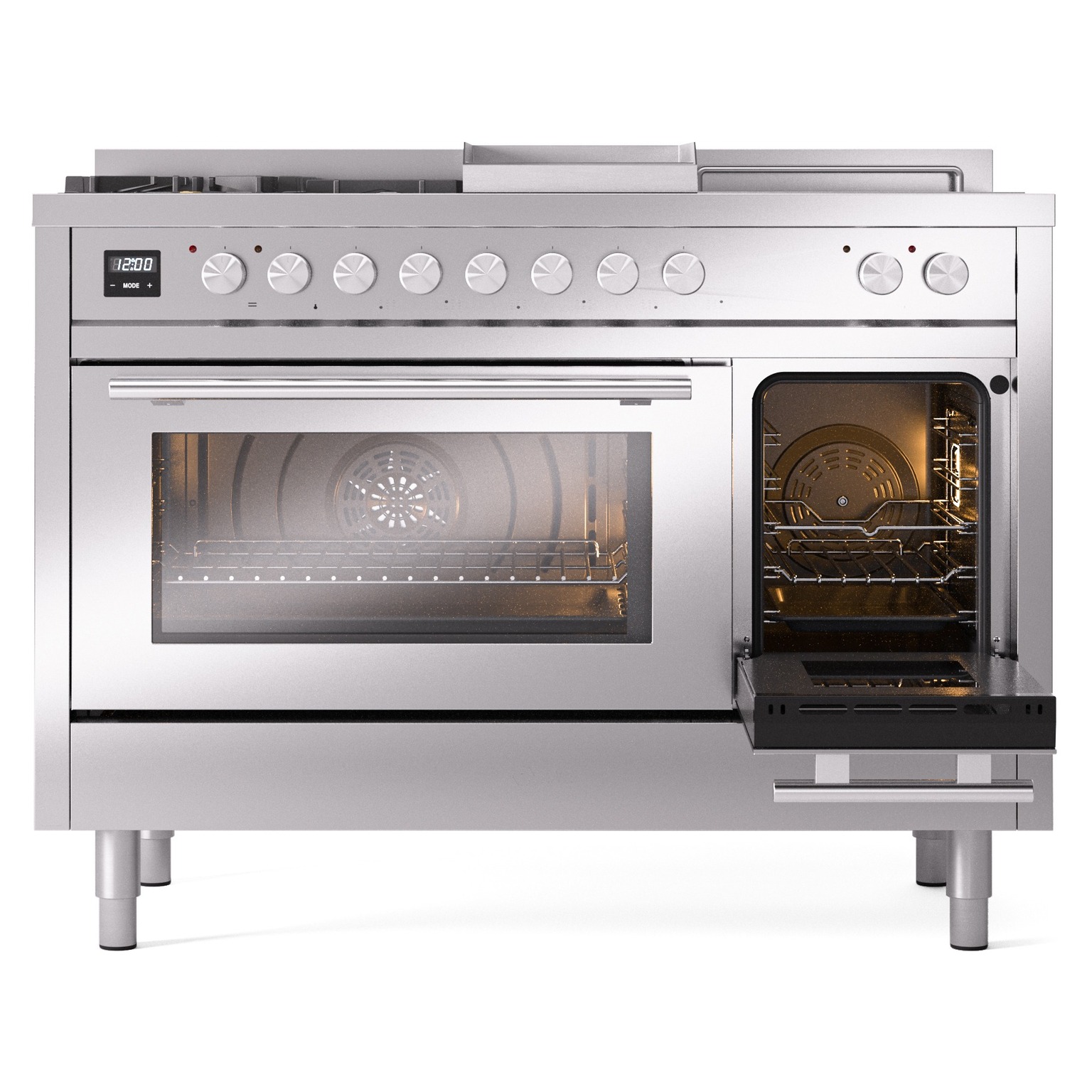 ILVE_UP48FSWMPSSLP_Professional_Plus_II_side_oven_door_opened