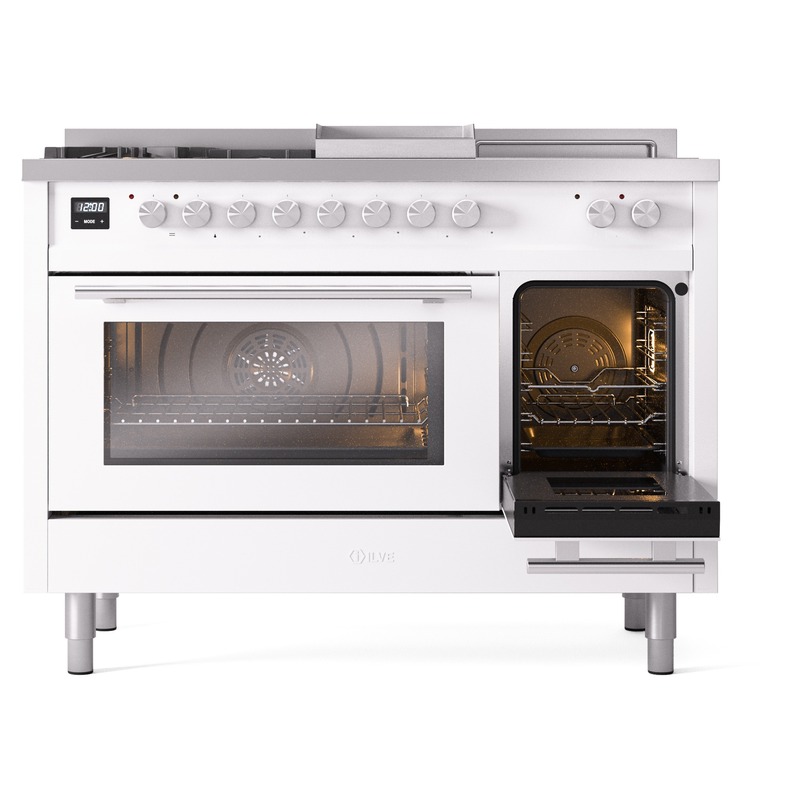 ILVE_UP48FSWMPWH_Professional_Plus_II_side_oven_door_opened