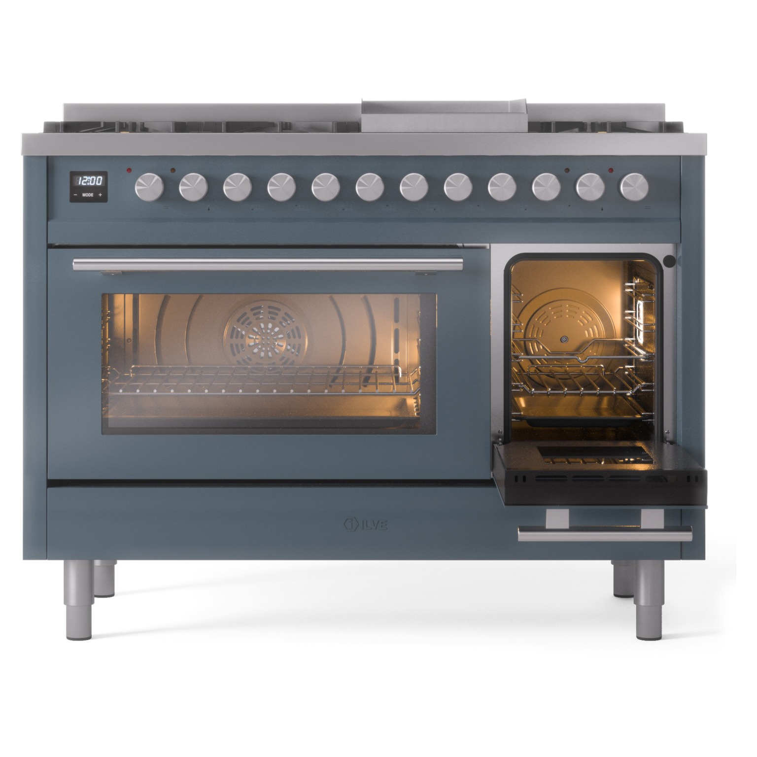 ILVE_UP48FWMPBGLP_Professional_Plus_II_side_oven_door_opened