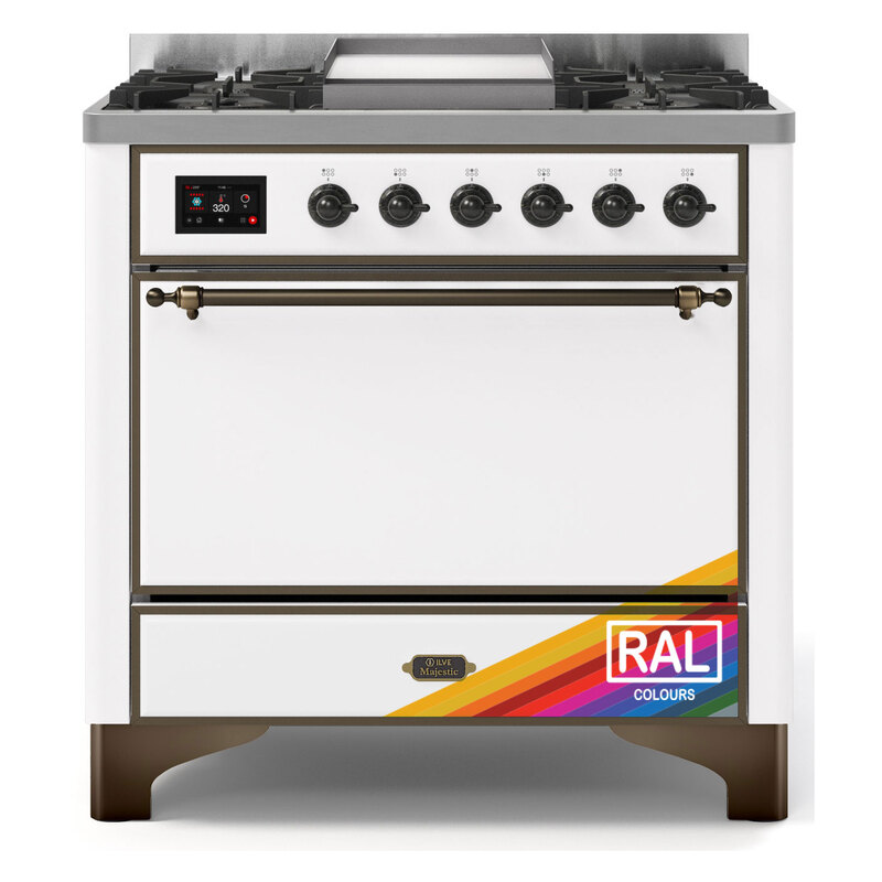 ILVE UM09FDQNS3RABLP Majestic II 36" Dual Fuel Range  (RAL, Burnished, Liquid Propane, Solid Door)