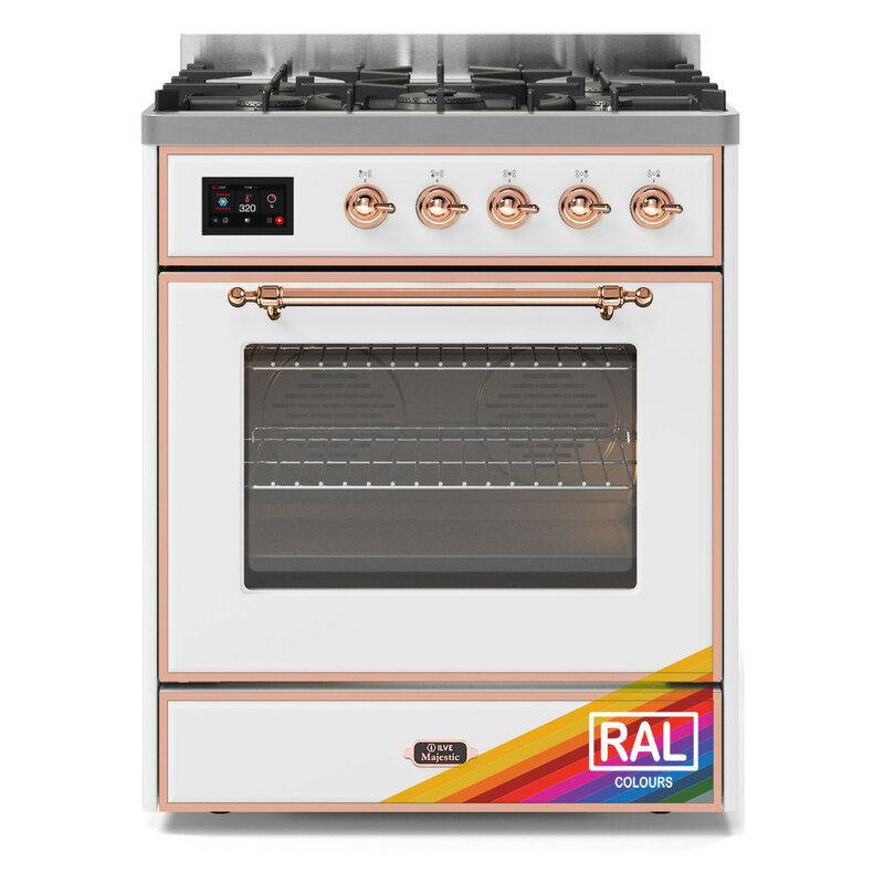 ILVE UM30DNE3RAPLP Majestic II 30" Dual Fuel Range (Liquid Propane, Triple Glass Door, RAL, Copper)