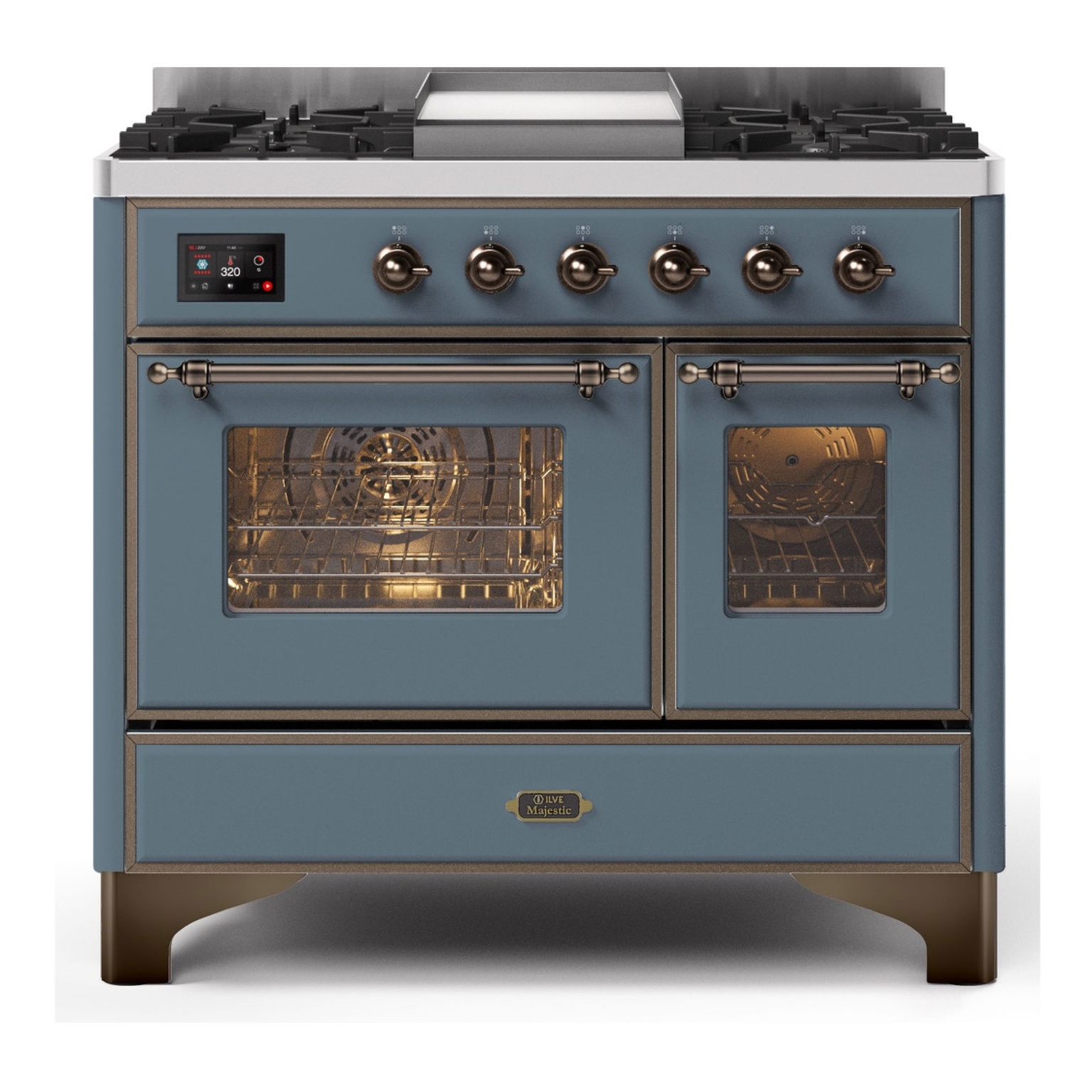 ILVE UMD10FDNS3BGBLP Majestic II 40 inch Dual Fuel Range with 6 Burners ...