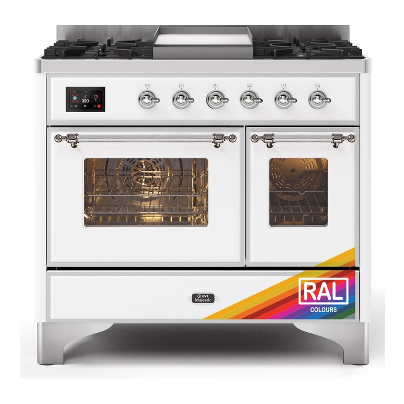 ILVE UMD10FDNS3RACLP Majestic II 40" Dual Fuel Range (Liquid Propane, Triple Glass Door, RAL, Chrome)