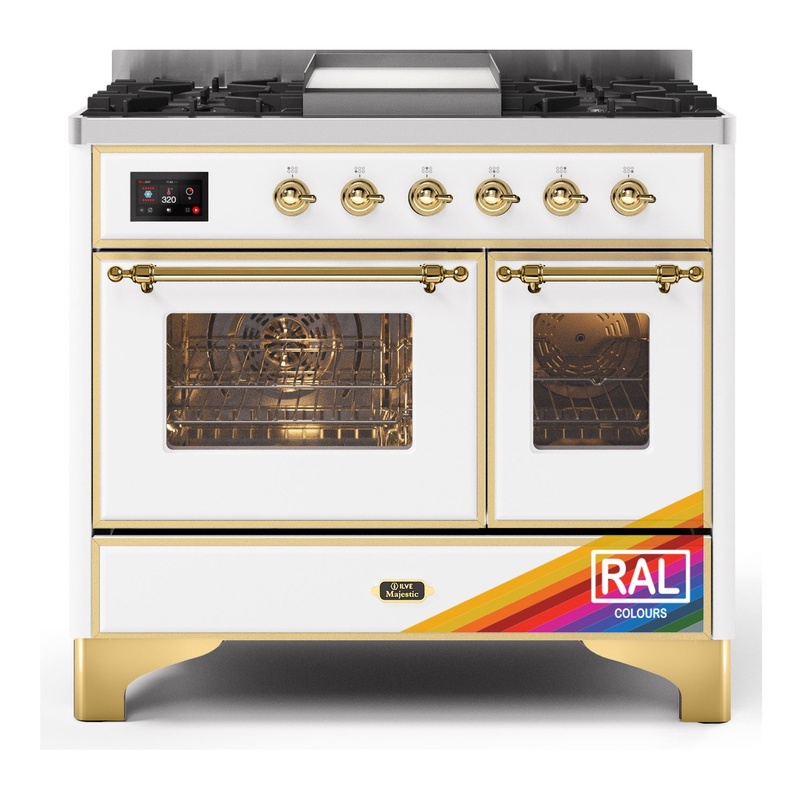 ILVE UMD10FDNS3RAGLP Majestic II 40" Dual Fuel Range (Liquid Propane, Triple Glass Door, RAL, Brass)