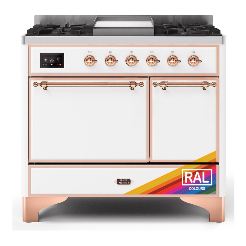 ILVE UMD10FDQNS3RAPLP Majestic II 40" Dual Fuel Range (Liquid Propane, Solid Door, RAL, Copper)