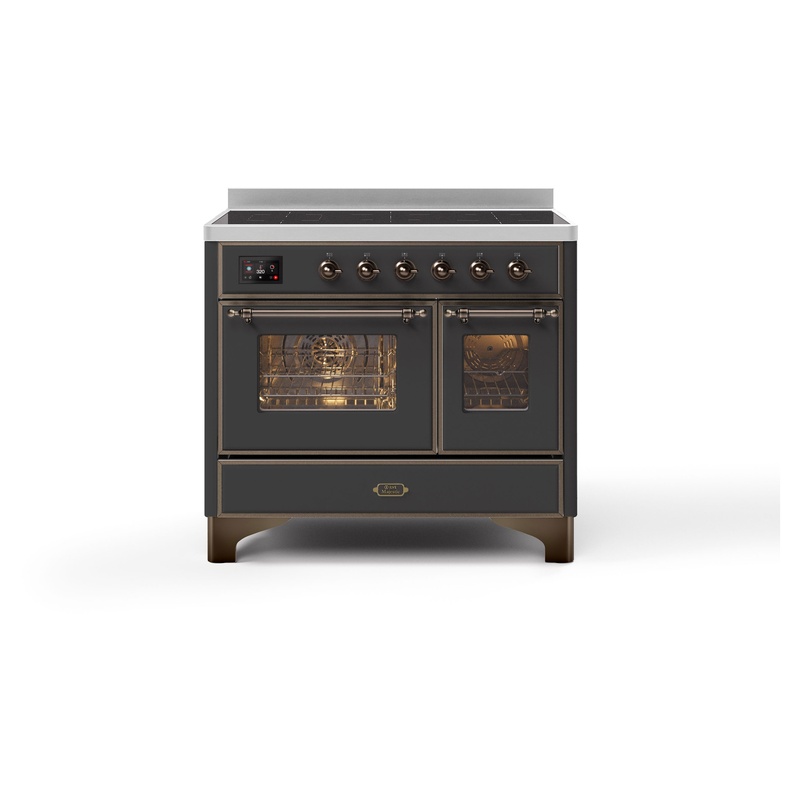 ILVE UMDI10NS3MGB Majestic II 40" Induction Range with 6 Elements, Booster Function, Bridge Control, Residual Heat Indicator (Triple Glass Door, Graphite Matte, Burnished)