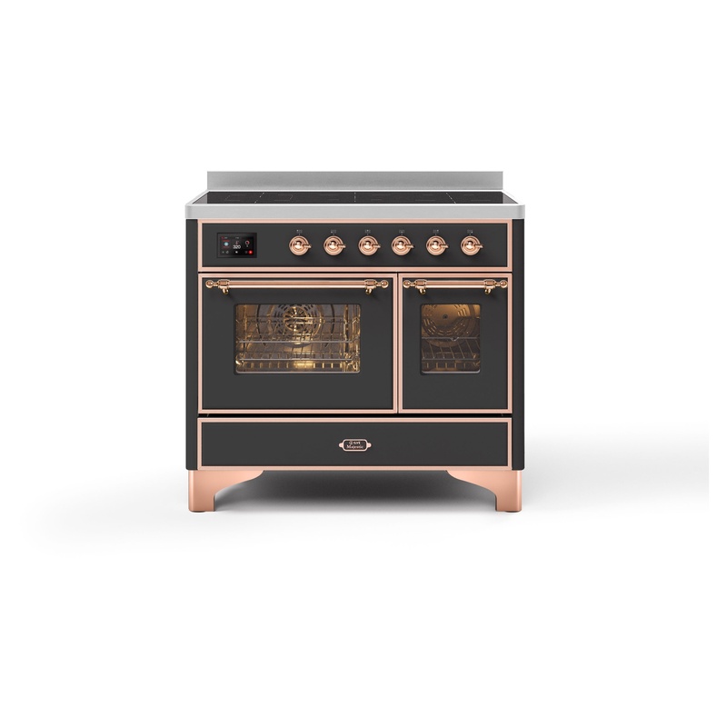 ILVE UMDI10NS3MGP Majestic II 40" Induction Range (Triple Glass Door, Graphite Matte, Copper)