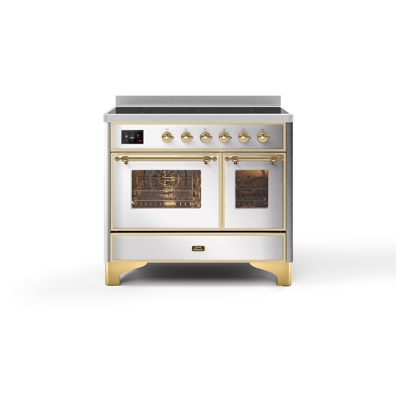 ILVE UMDI10NS3SSG Majestic II 40" Induction Range (Triple Glass Door, Stainless Steel, Brass)