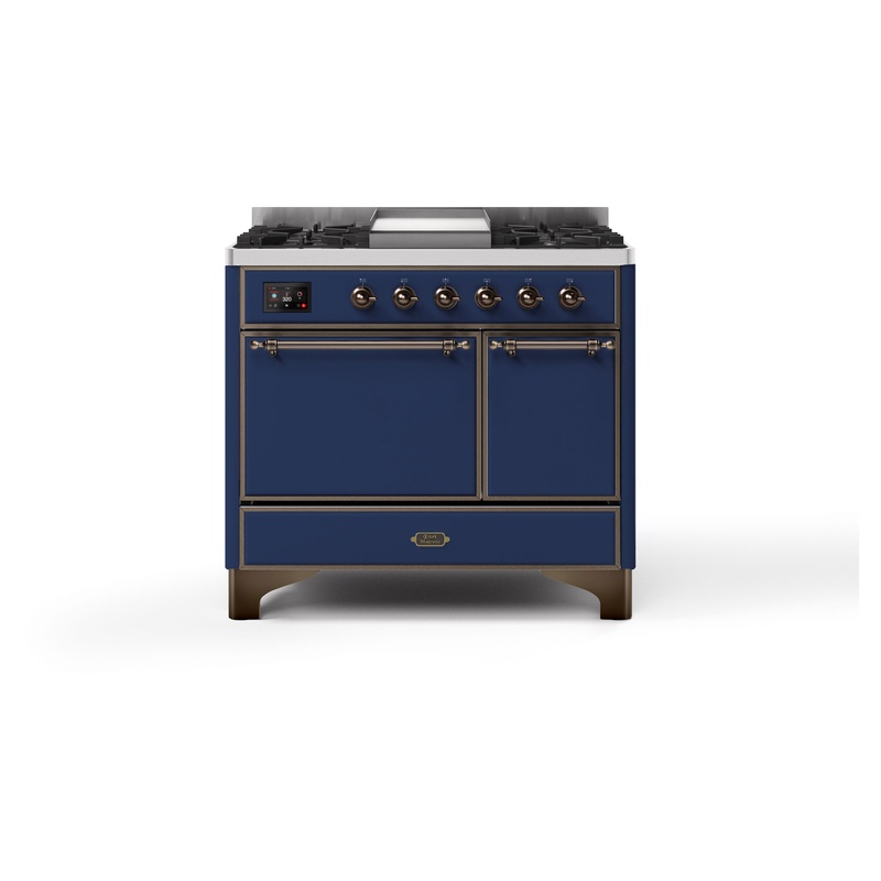 ILVE UMDI10QNS3MBB Majestic II 40" Induction Range (Solid Door, Midnight Blue, Burnished)