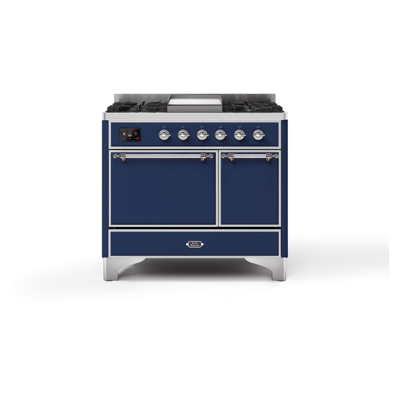 ILVE UMDI10QNS3MBC Majestic II 40" Induction Range (Solid Door, Midnight Blue, Chrome)