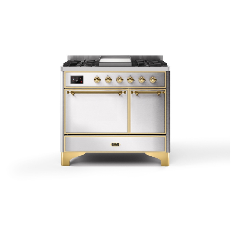 ILVE UMDI10QNS3SSG Majestic II 40" Induction Range (Solid Door, Stainless Steel, Brass)