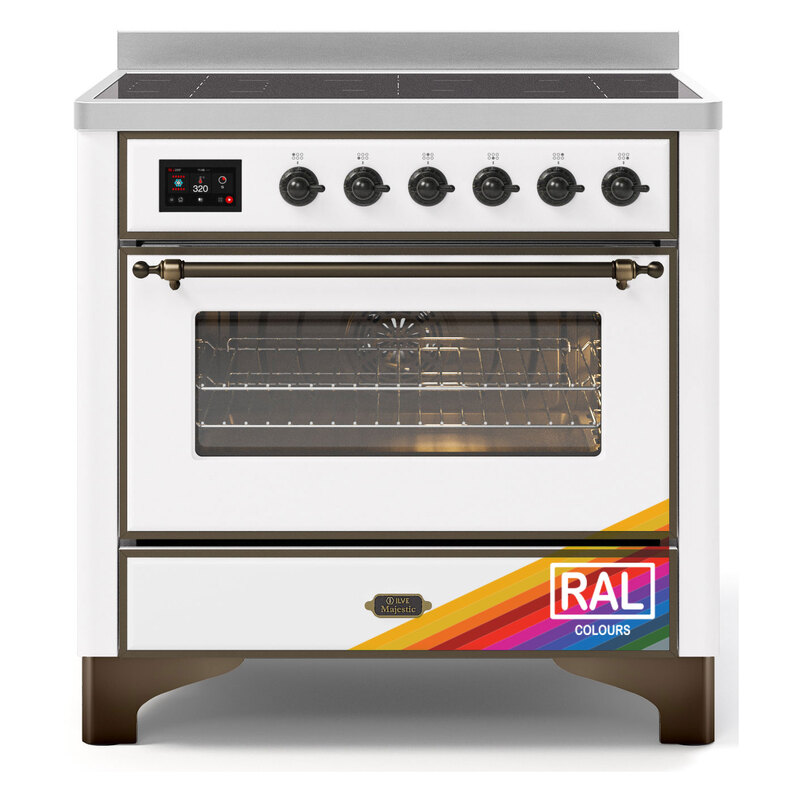 ILVE UMI09NS3RAB Majestic II 36" Induction Range (Triple Glass Door, RAL, Burnished)