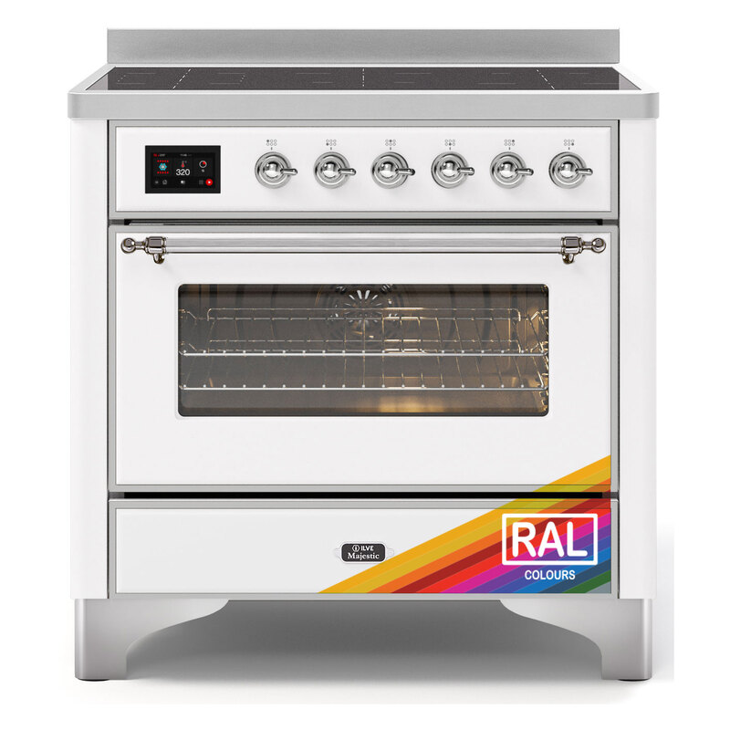 ILVE UMI09NS3RAC Majestic II 36" Induction Range (Triple Glass Door, RAL, Chrome)