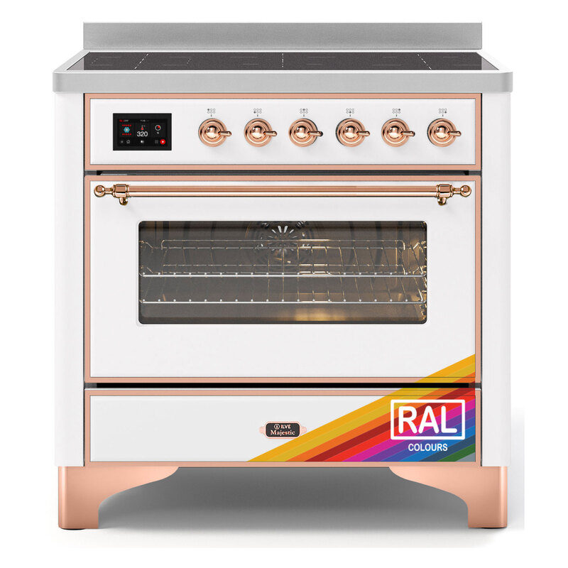 ILVE UMI09NS3RAP Majestic II 36" Induction Range (Triple Glass Door, RAL, Copper)