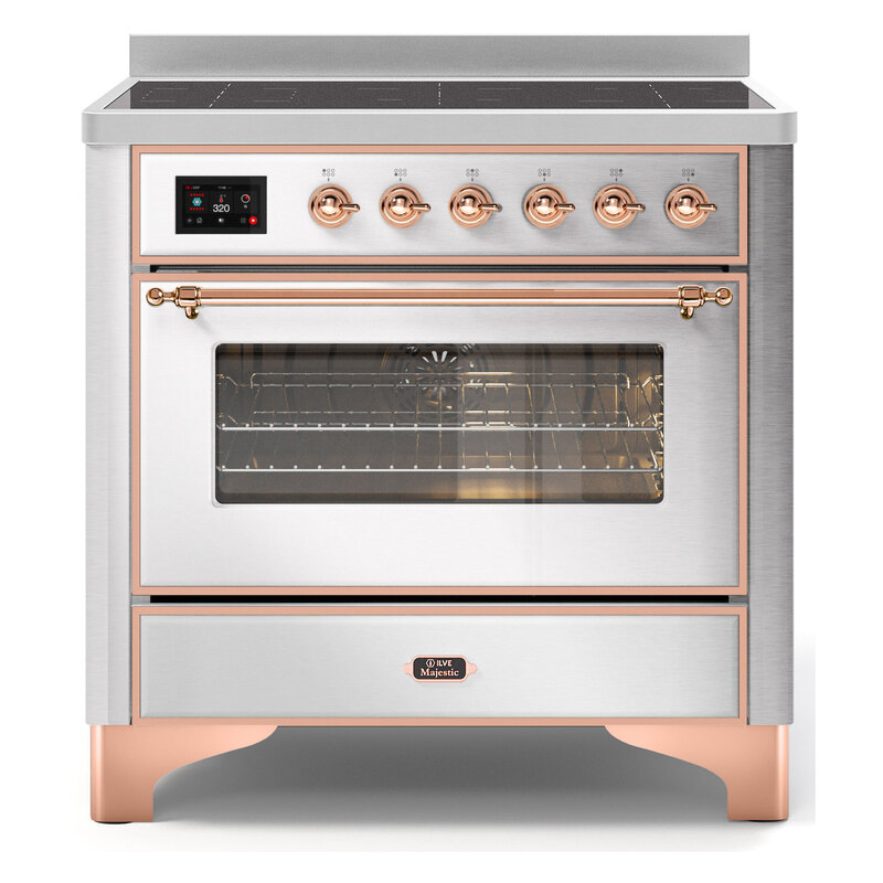 ILVE UMI09NS3SSP Majestic II 36" Induction Range (Triple Glass Door, Stainless Steel, Copper)