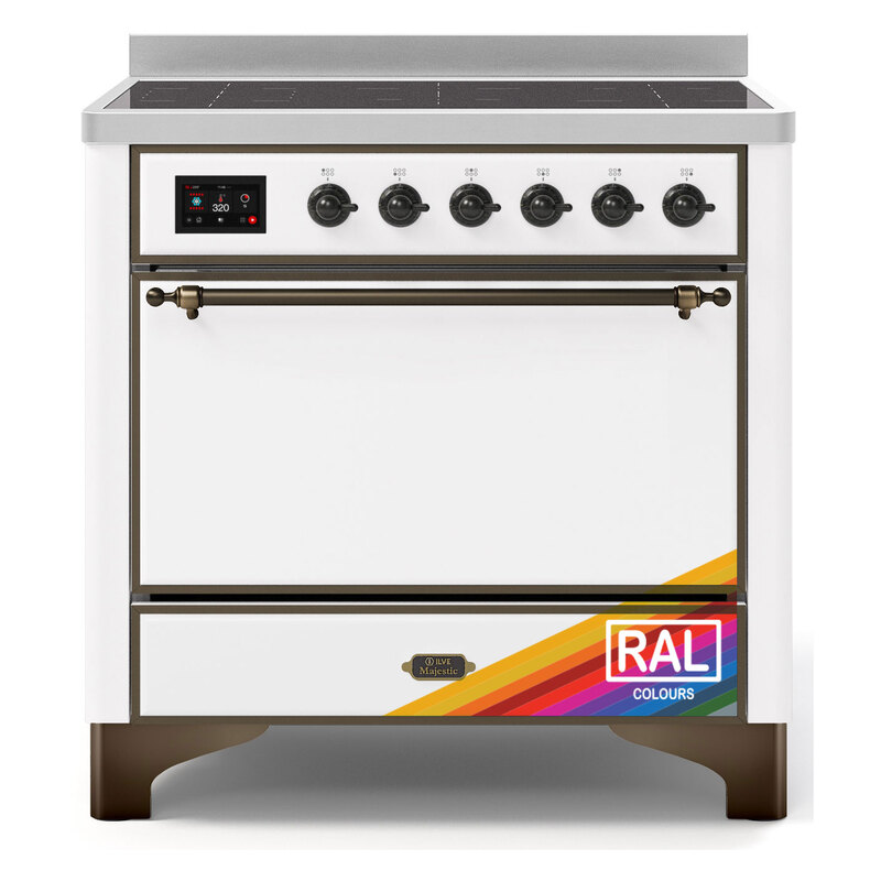 ILVE UMI09QNS3RAB Majestic II 36" Induction Range (Solid Door, RAL, Burnished)