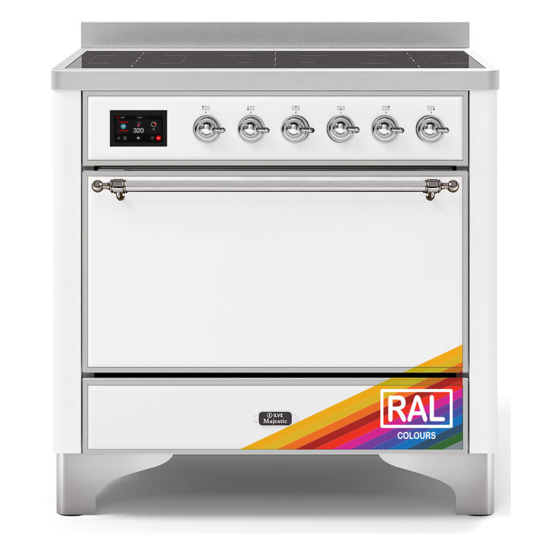 ILVE UMI09QNS3RAC Majestic II 36" Induction Range (Solid Door, RAL, Chrome)