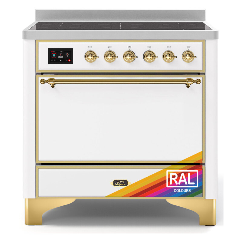 ILVE UMI09QNS3RAG Majestic II 36" Induction Range (Solid Door, RAL, Brass)