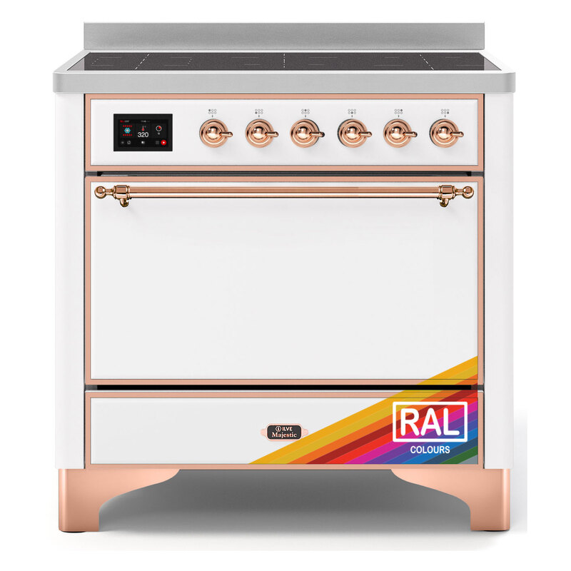 ILVE UMI09QNS3RAP Majestic II 36" Induction Range (Solid Door, RAL, Copper)