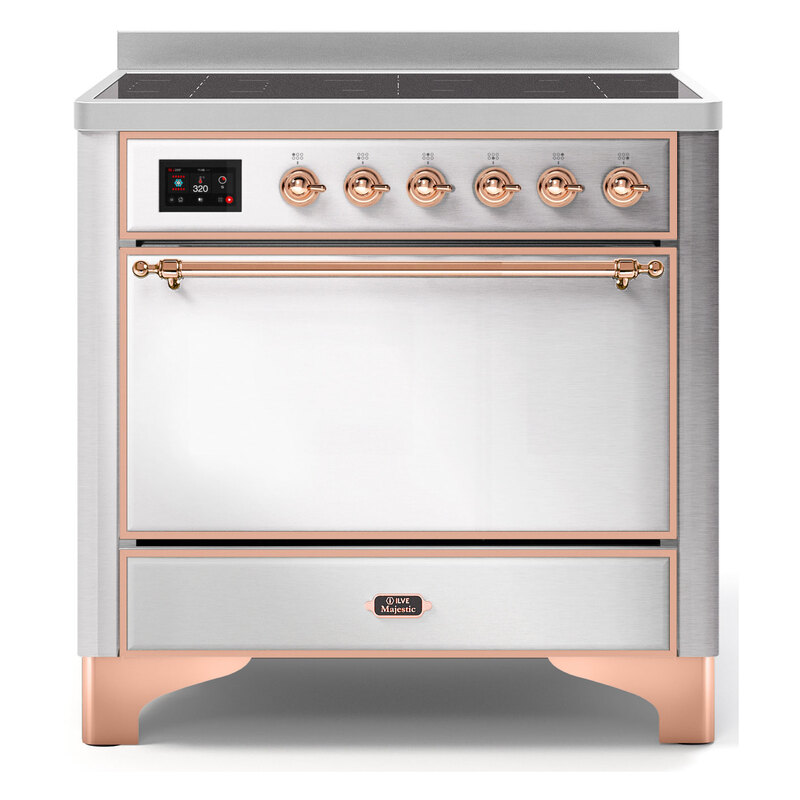 ILVE UMI09QNS3SSP Majestic II 36" Induction Range (Solid Door, Stainless Steel, Copper)