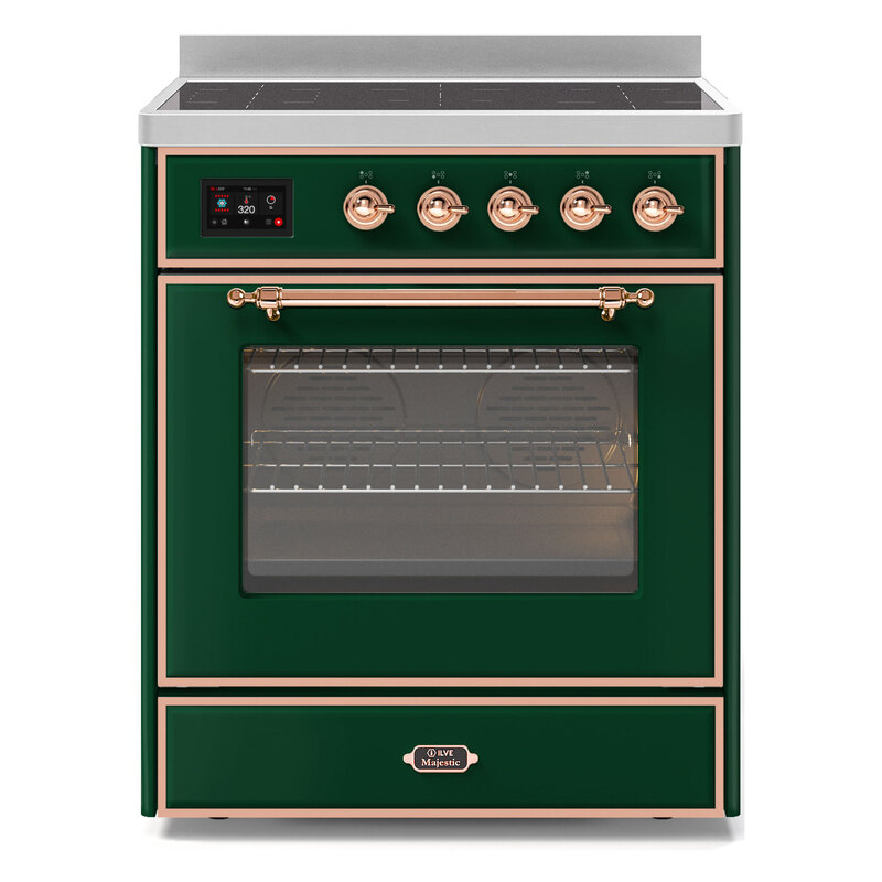 ILVE UMI30NE3EGP Majestic II 30" Induction Range (Triple Glass Door, Emerald Green, Copper)