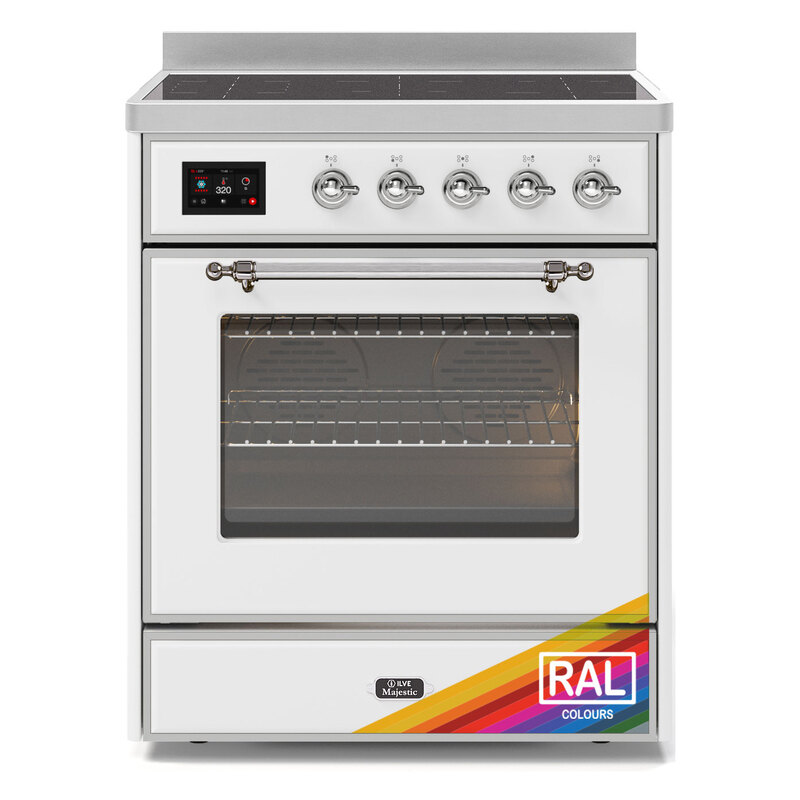 ILVE UMI30NE3RAC Majestic II 30" Induction Range (Triple Glass Door, RAL, Chrome)