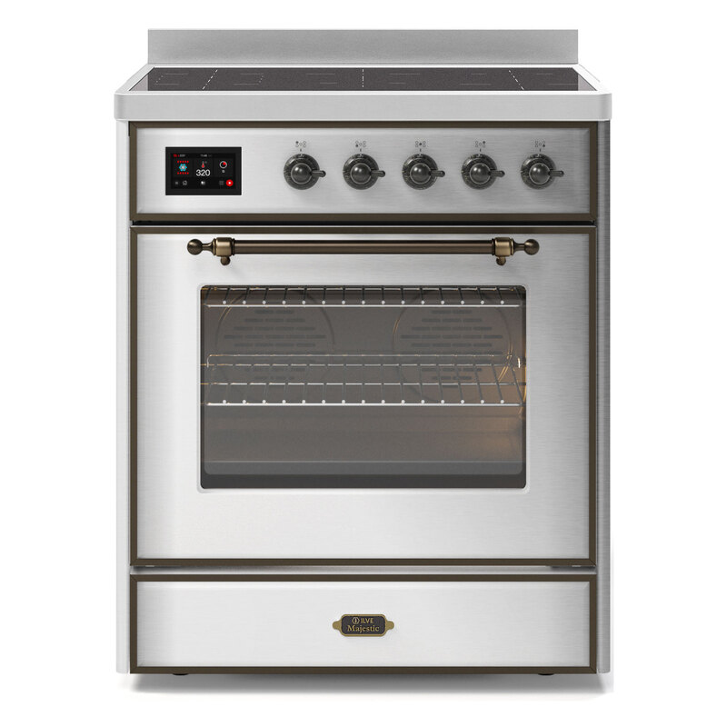 ILVE UMI30NE3SSB Majestic II 30" Induction Range (Triple Glass Door, Stainless Steel, Burnished)