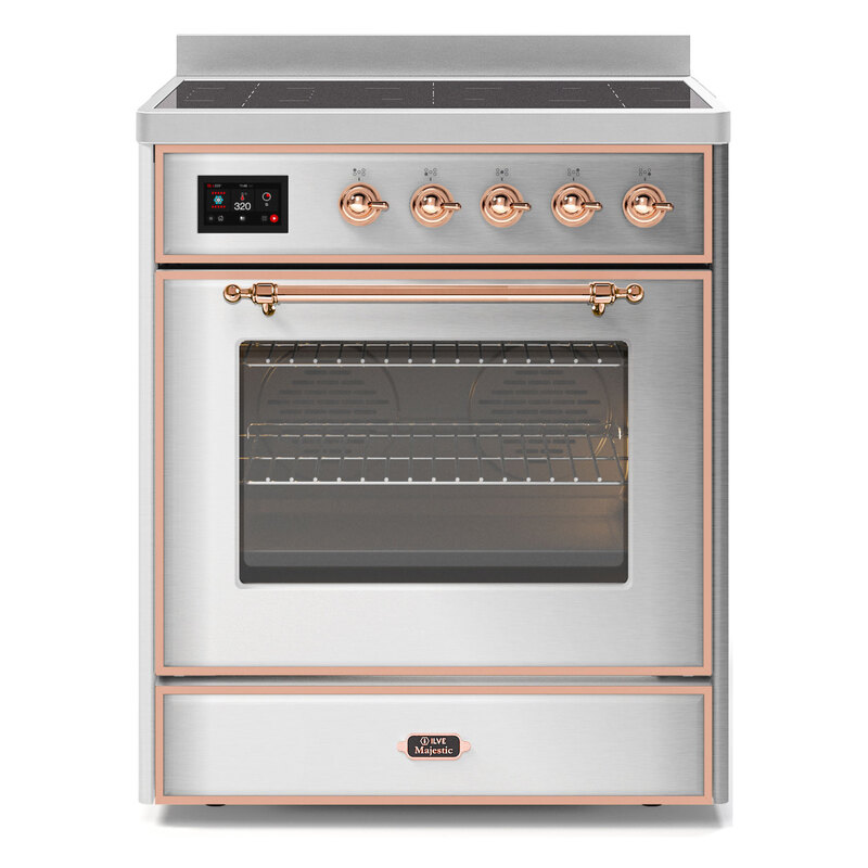 ILVE UMI30NE3SSP Majestic II 30" Induction Range (Triple Glass Door, Stainless Steel, Copper)